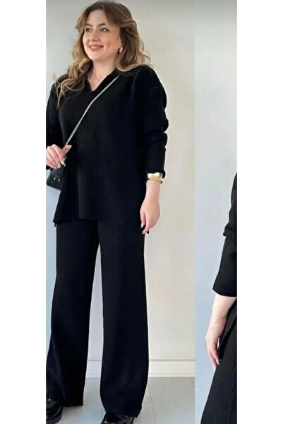 Esperar Γυναικείο Πλεκτό Σετ Πουλόβερ με λαιμόκοψη και παντελόνι