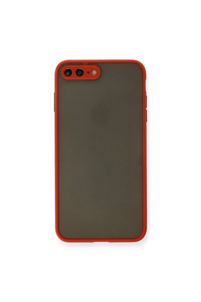 Marsilyan جراب آيفون 7 بلس غطاء سيليكون مونتريال - أحمر