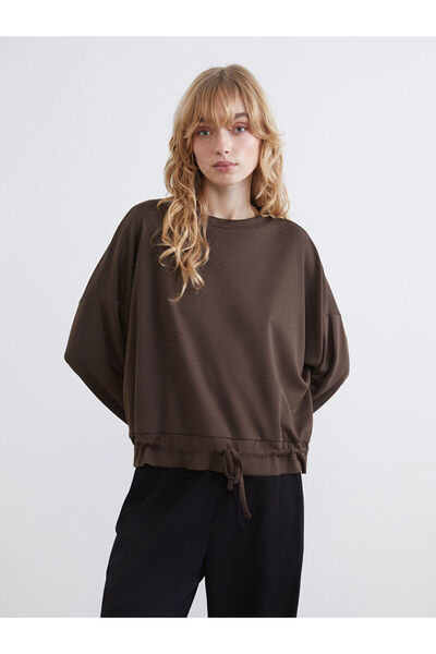 LC Waikiki Sparkling Choices from Shining Store | Crew Neck Gathered Women's Sweatshirt