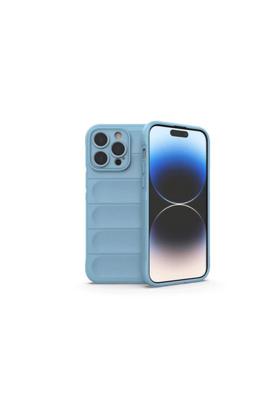 Marsilyan حافظة آيفون 15 برو ماكس من السيليكون الأمثل - أزرق سماوي