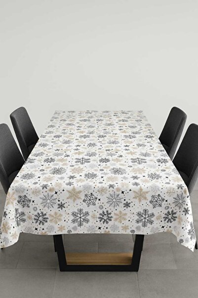ÖZDAĞ HOME CONCEPT مفرش طاولة من قماش البط بنقشة ندفة الثلج مقاس 150 × 180 سم...