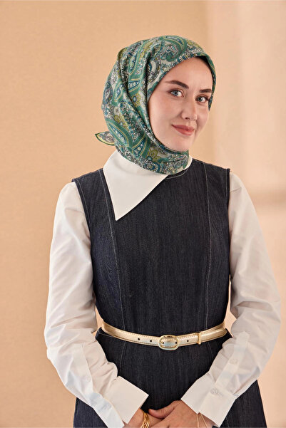 Silk Home Summer Breeze Scarf - Patina Green, Green Beige, Petrol Green