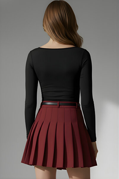 lytonstore Women's Square Neck Stretch Fabric Long Sleeve Basic Bodysuit