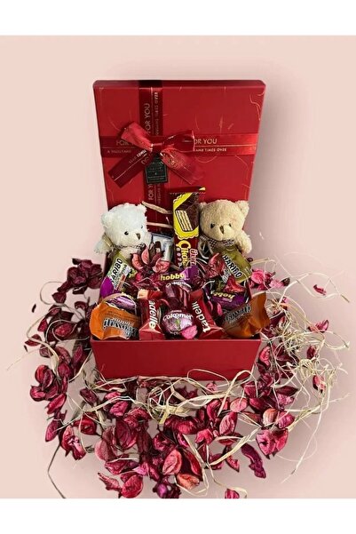 gülümse gel Sevgiliye Kare Kutuda Ayıcık Çikolata Hediye Kutusu Özel Gün Yılb...