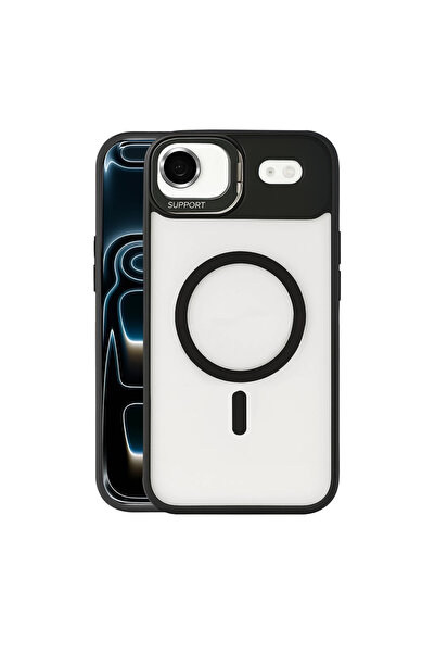 Marsilyan غطاء جوكو آيفون 17 مع عدسة إير ريميم وحامل ماج سيف - أسود