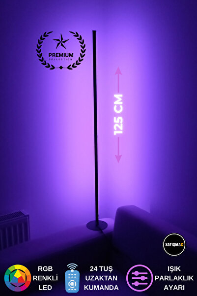 SatışMax Rgb Stıck Led Lambader (125 CM) Full Renk Full Rgb Uzaktan Kumandalı...
