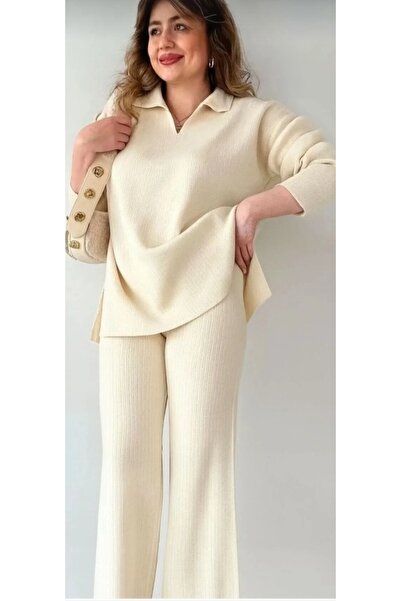 Esperar Дамски трикотаж, пуловер с поло яка и панталон