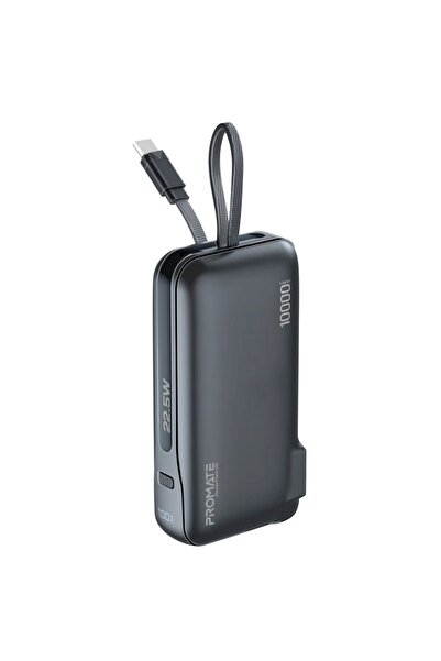 Promate بنك طاقة فائق الصغر وسريع الشحن مع شاحن تيار متردد وكابل USB-C مدمج