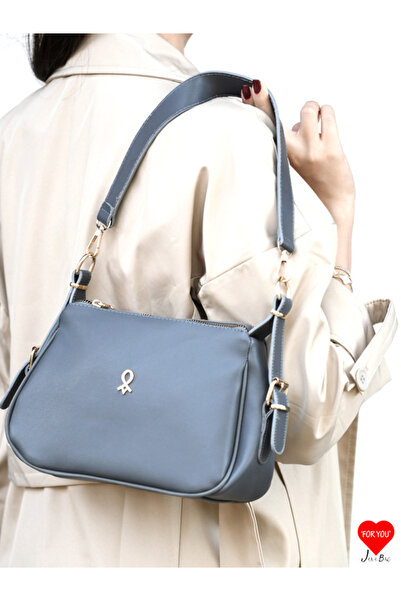 JARA Bag Sofi̇a 3-Compartment Soft Leather Double Strap Baguette and Shoulder Bag