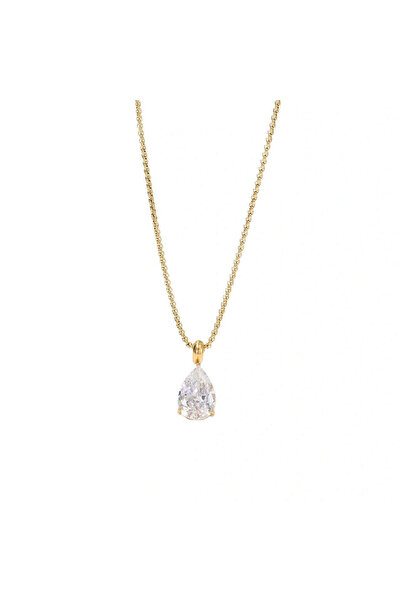 RAFINI Colier Crystal Drop - Placat cu Aur 18K, Otel inoxidabil