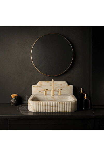 ÖZKAN Calacatta Gold Mermer Masaüstü Lavabo