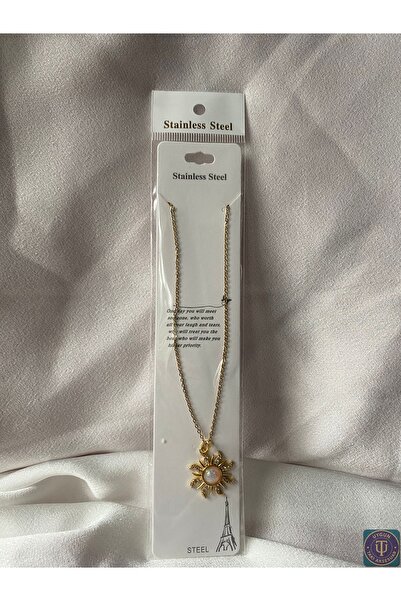 uyguntakıaksesuar قلادة من الفولاذ المقاوم للصدأ مع حجر الأوبال على شكل شمس ذ...