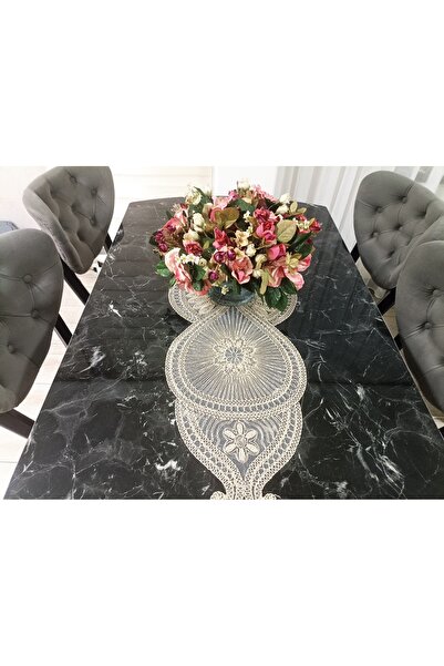 Lavanderi RUNNER FRANCEZ DE O PIEȚĂ CU DENTELĂ, ACOPERIRE PENTRU MASA ȘI MASĂ DE CAFFÈ, RUNNER CU DENTELĂ