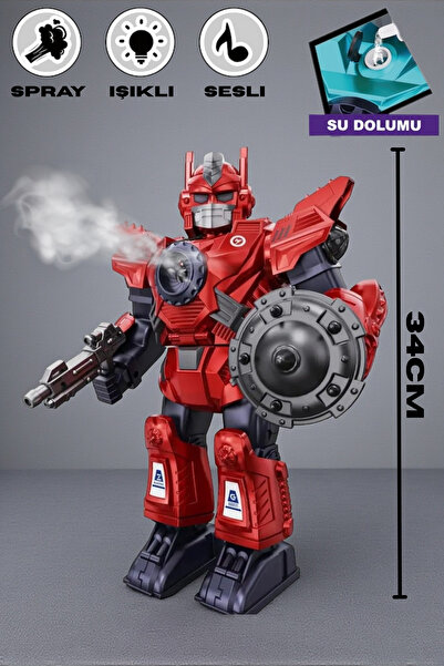TRENDZONE Pilli Sesli Işıklı ve Müzikli Buhar Atan Hareketli Oyuncak Savaşçı ...