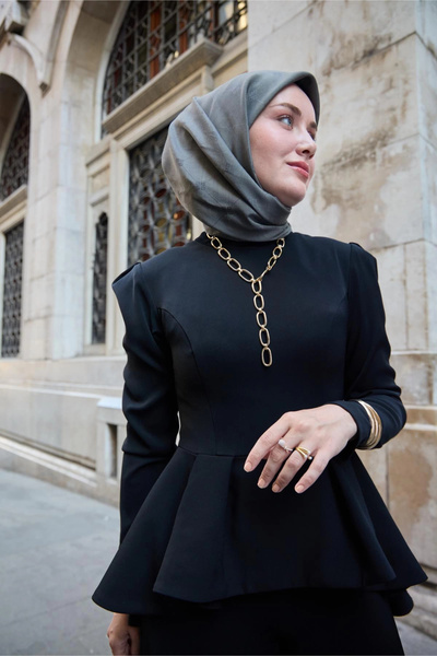 Silk Home Μονόγραμμα Βαμβακερό Μεταξωτό Φουλάρι - Γκρι-Πράσινο