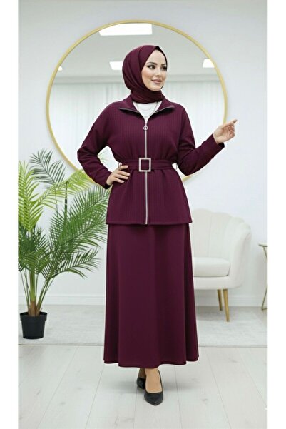 VOLT CLOTHİNG Loyşa Belt Detailed Skirt Suit