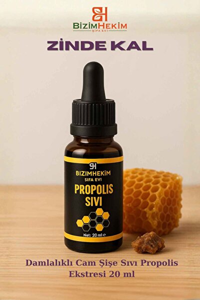 BİZİMHEKİM ŞİFA EVİ Damlalıklı Cam Şişe Sıvı Propolis Ekstresi 20 ml