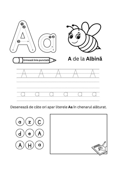 Cotomag Carte cu Activitati - Alfabetul - Coloreaza si Invata Literele / Activitati Educative Pentru Copii