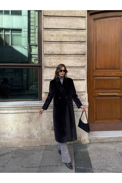 Ecenin Favorileri Textured Thick Long Loose Fit Women's Coat