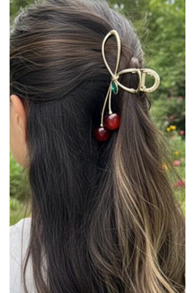 BuradaBuldun Gold Color Cherry Metal Elegant Hair Clip