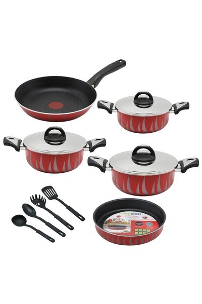 Neoklein 3-piece pot set, frying pan, and spoons