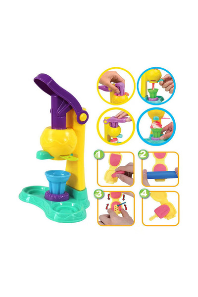 REZZOSS 18-Piece Ice Cream Play Set for Kids – Double Twister Maker Toy, Pretend Dessert Play Kitchen Set 3+