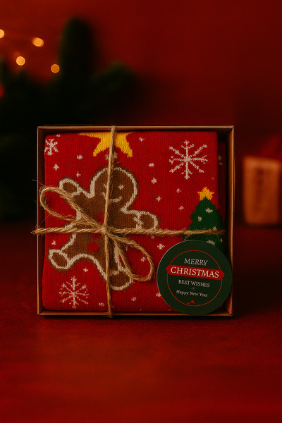 MEKİK BUTİK Boxed Christmas Gift - Unisex Christmas Socks - Boxed Gift Socks