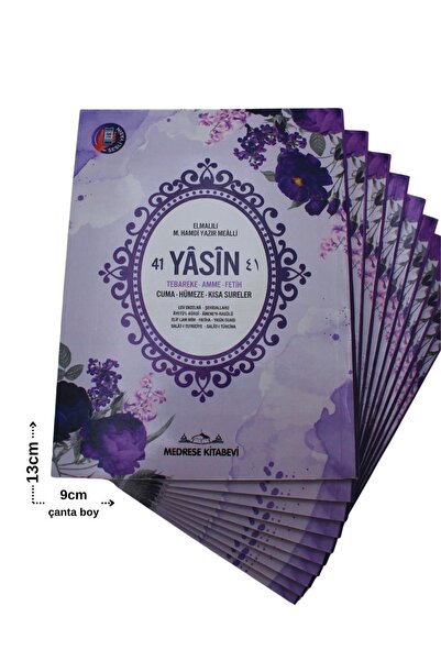 Medrese Kitab Evi Hediyelik Ekonomik 10 Adet Yasin-i Şerif Mor 80shf Çanta Boy