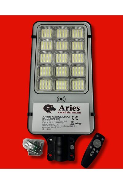 ARİES ENERJİ Ultra Profesyonel 1200W Güneş Enerjili Sokak Aydınlatma