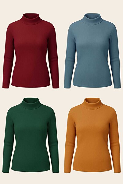 ANATOLIATEKSTILE Women's ribbed jacket, ONE SIZE (SL), short collar, Slim Fit, elastic knit - with long sleeves