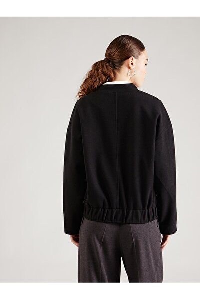 VILA Oversized bomber jacket in Visille fabric, Black, 44