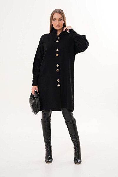 Laressi Cardigan lung din tricot cu nasturi în față