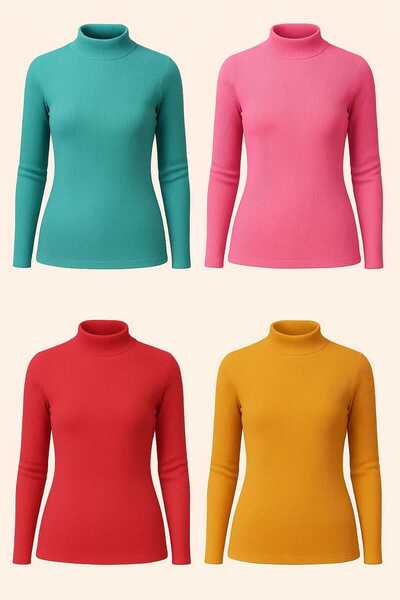 ANATOLIATEKSTILE Women's ribbed jacket, ONE SIZE (SL), short collar, Slim Fit, elastic knit - with long sleeves