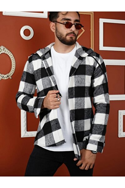 MODA Hooded Plaid Lumberjack Shirt