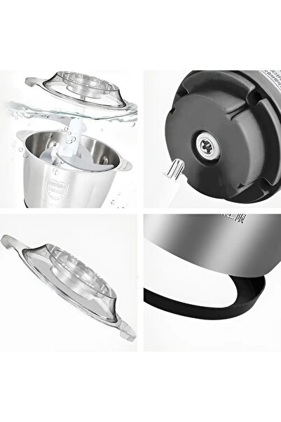 Tim Electric Chopper 3 L with 4 Stainless Steel Blades, Silver Stainless Steel Container – Meat & Vegetables