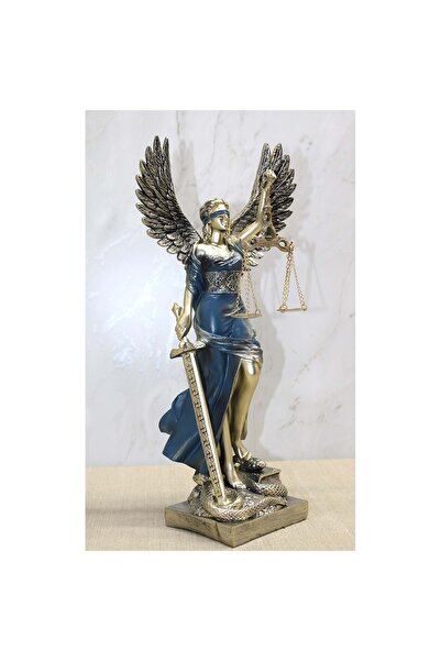 keyfim shop Dekoratif Kanatlı Themis Adalet Kadını Heykeli Biblo 40cm