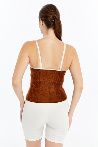 FİTFORMGİYİM Camel Wool Model Velcro Waist Warm Corset for Women and Men