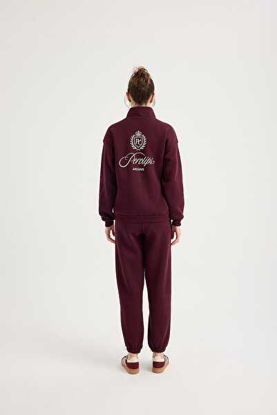 SEVİLEN Perclips Printed Zipper Collar Tracksuit Set