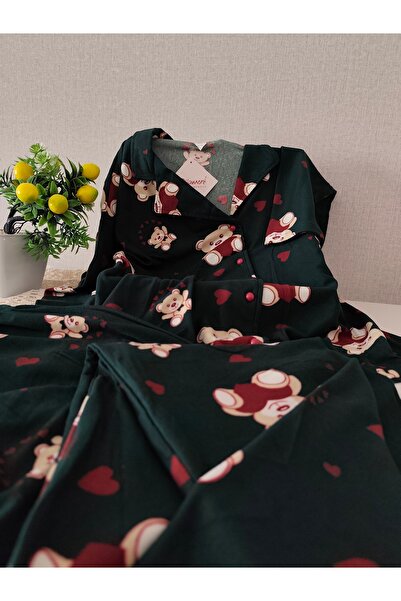 Pijamoni Süet Kadın Pijama Takımı S/M-L-XL-XXL