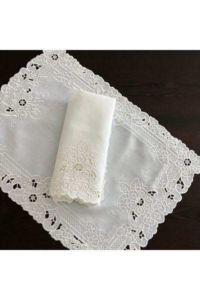 Denef Home Delik İşi Noble American Service, White Color, 35X50 Cm, 1 Piece