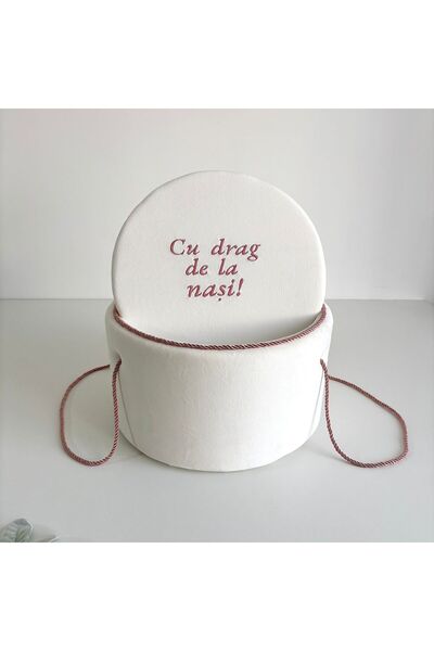 Botez Sponge Embroidery Suitcase Box Powder Pink