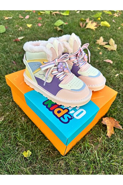 MARCOMEN Marcoki̇ds Girls' Boots with Rabbit Pattern and Fur Inside, Size 27-32