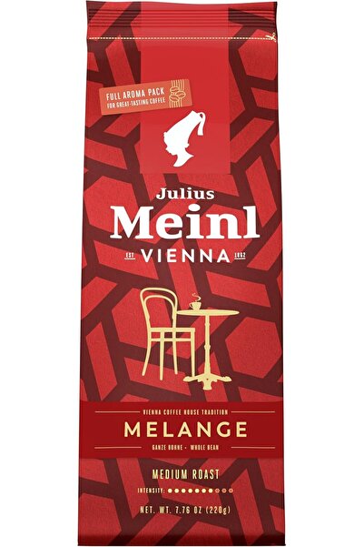 Julius Meinl Vienna Melange Roasted Coffee Beans, Medium Roast, Intensity 7, 220g - Pack of 6