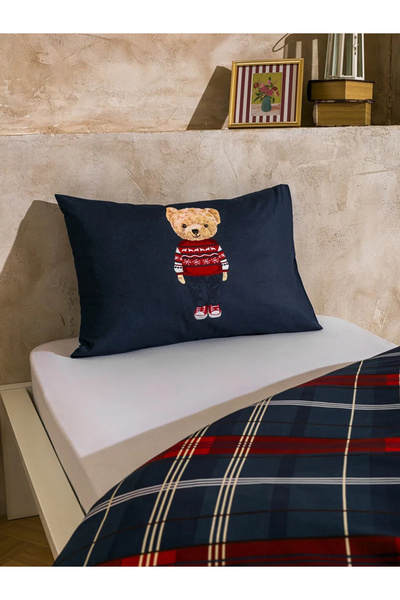 LC Waikiki Home Bear Teddy Printed 100% Cotton Single Duvet Cover Set 160X220 cm