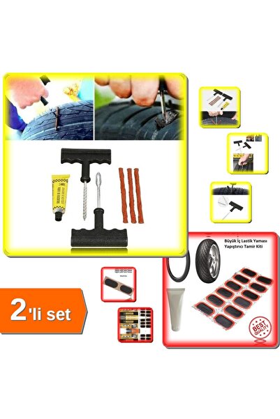 HerEveOyuncak 6 Parça Lastik Tamir Kiti + Büyük Lastik Yaması - Bisiklet & Mo...