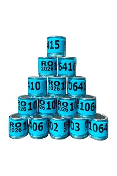 OEM Set of 100 Pigeon Rings 2026 RO, 8mm Aluminum, Blue