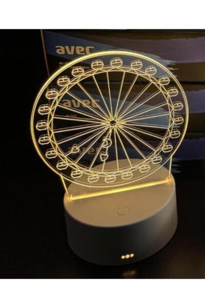 GenelTedarik Dönme Dolap 3D LED Şarjlı Gece Lambası Renk Değiştiren Dekoratif...