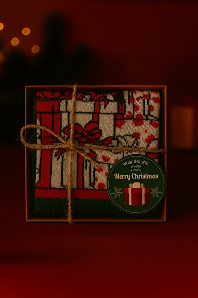 MEKİK BUTİK Boxed Christmas Gift - Unisex Christmas Socks - Boxed Gift Socks
