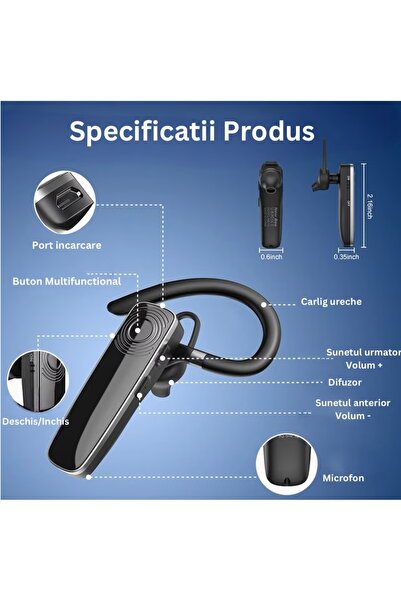 New Bee New Bee Bluetooth Headset, NB-12, Talk Time 14 hours, HD Sound, Multipoint, Range 10 m, Black