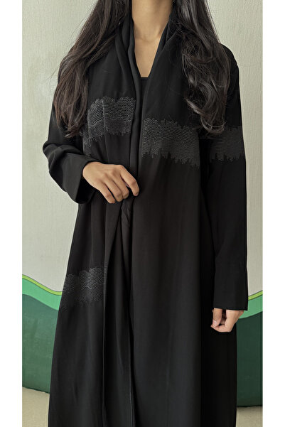 AYA - MWT338 - Black Abaya with Embroidery